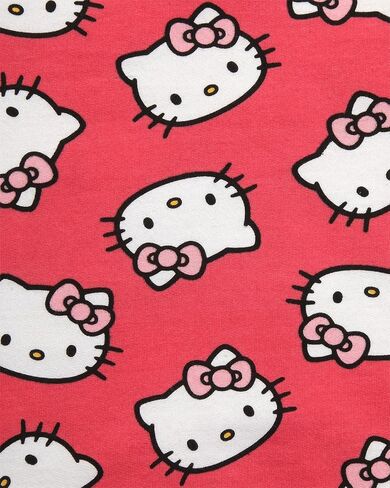 Hello Kitty Girls' Pants Set - 2 Piece Crewneck Sweatshirt and Fleece Pants - Matching Outfit for Girls (2T-12), Size 5-6, White/Aurora Pink in Kuwait