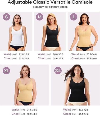 YERKOAD Compression Tanks for Women Shapewear Tank Tops Seamless Tummy Control Tank Top Scoop Neck Camisole Tops in Kuwait