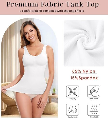 Shapewear Tank Tops with Built in Bra Compression Tanks for Women Body Shaper Tummy Control Womens Camisole Top in Saudi Arabia