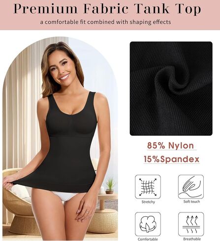 Shapewear Tank Tops with Built in Bra Compression Tanks for Women Body Shaper Tummy Control Womens Camisole Top in Saudi Arabia