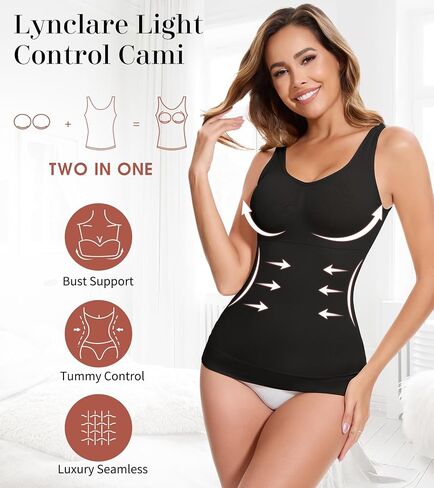 Shapewear Tank Tops with Built in Bra Compression Tanks for Women Body Shaper Tummy Control Womens Camisole Top in Saudi Arabia