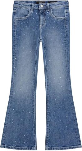 GUESS Girls' Denim Flare Pants with Rhinestones in Saudi Arabia
