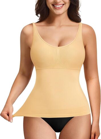 YERKOAD Compression Tanks for Women Shapewear Tank Tops Seamless Tummy Control Tank Top Scoop Neck Camisole Tops in Kuwait