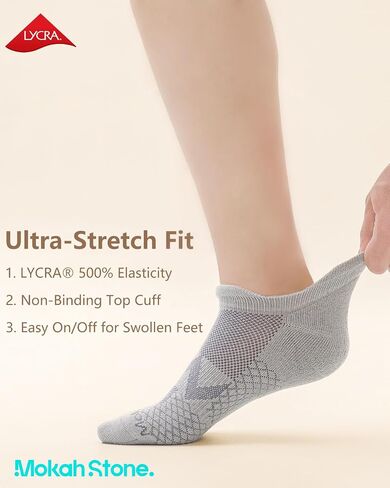 Diabetic Ankle Socks for Men Women, COOLMAX LYCRA Moisture-Wicking Non-Binding Cushioned Neuropathy Sock, 3 Pairs in Saudi Arabia