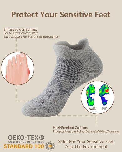 Diabetic Ankle Socks for Men Women, COOLMAX LYCRA Moisture-Wicking Non-Binding Cushioned Neuropathy Sock, 3 Pairs in Saudi Arabia