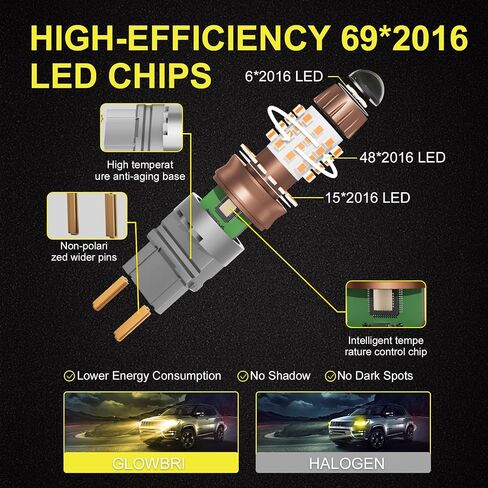 3157 مصباح LED للأضواء العكسية ، رقائق LED ساطعة 69-SMD 600 ٪ أكثر إشراقا 3156 3056 3057 4157 3047 4057 3457 للنسخ الاحتياطي عكس ذيل أضواء الفرامل (أبيض) in Saudi Arabia