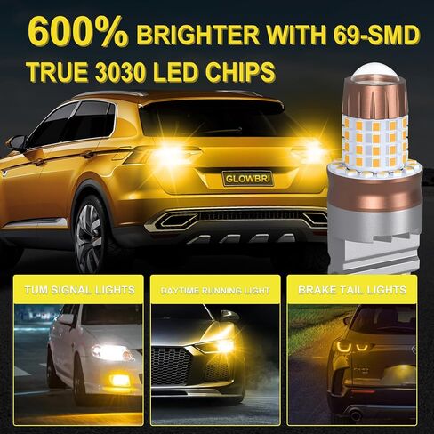 3157 مصباح LED للأضواء العكسية ، رقائق LED ساطعة 69-SMD 600 ٪ أكثر إشراقا 3156 3056 3057 4157 3047 4057 3457 للنسخ الاحتياطي عكس ذيل أضواء الفرامل (أبيض) in Saudi Arabia