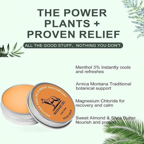 Therawolf Neuro Balm ، المفاصل والعضلات المهدئة ، عصب طبيعي الدعم والمفاصل ، الصيغة العشبية سريعة المفعول للوثن ، حرق وتصلب ، تخفيف الألم ، رعاية الجسم اليومية (2pcs) in Saudi Arabia