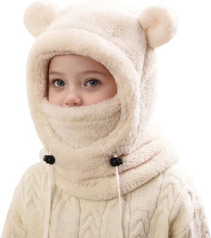 Kids Winter Fleece Hats Children's Balaclava Ski Mask Windproof Warm Adjustable with Fleece Lining Hat for Boys Girls in Saudi Arabia