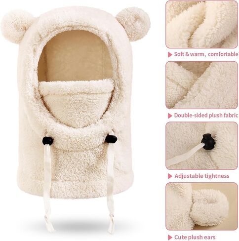 Kids Winter Fleece Hats Children's Balaclava Ski Mask Windproof Warm Adjustable with Fleece Lining Hat for Boys Girls in Saudi Arabia