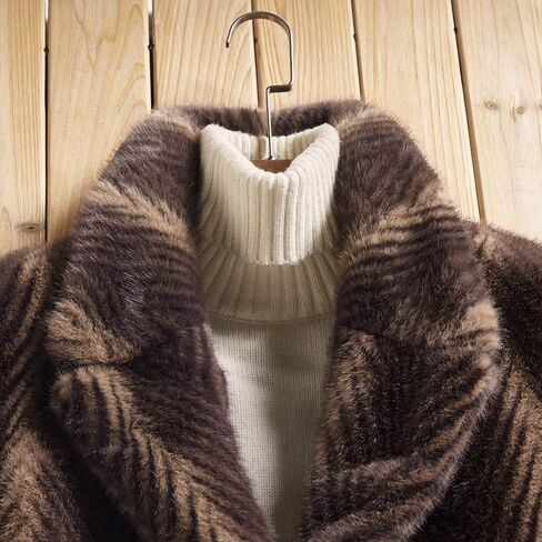 معطف Men Faux Mink Mid-Length مفتوح الأمام الواحد المفرد الصدري المصنوع من طية صدر شتوية عكسية تصميم فرو سترة رجال in Kuwait