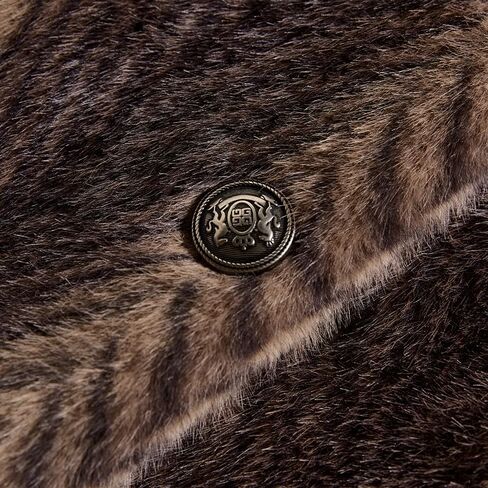 Men's Faux Mink Coat Mid-Length Open Front Single Breasted Notched Lapel Winter Outerwear Reversible Design Fur jacket in Saudi Arabia