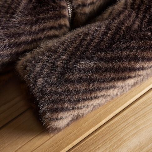 معطف Men Faux Mink Mid-Length مفتوح الأمام الواحد المفرد الصدري المصنوع من طية صدر شتوية عكسية تصميم فرو سترة رجال in Kuwait