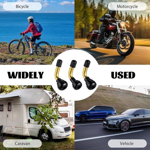 Tubeless Valve Stems 6 Pcs PVR50/PVR60/PVR70 Brass Stem Tubeless Tire Valve Stems 90 Degree Angled Tubeless-Valve for Motorcycle Scooter ATV Go Kart Fits Tubeless-Tire Rim in Saudi Arabia
