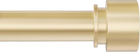Modern Gold Curtain Rods for Windows 48 to 84 Inch, 1" Diameter Adjustable Heavy Duty Window Curtain Pole with Matte Gold End Cap Finials, Decorative Drapery Rods for Living Room, Bedroom in Kuwait