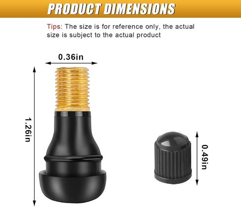8PCS TR413 Tubeless Tire Valve Stems, Universal Rubber Snap-in Tire Valve Stem Replacement, Standard Vehicle Tires Valves Accessories for Tubeless 0.453 inches 11.5mm Rim Holes (TR413) in Saudi Arabia