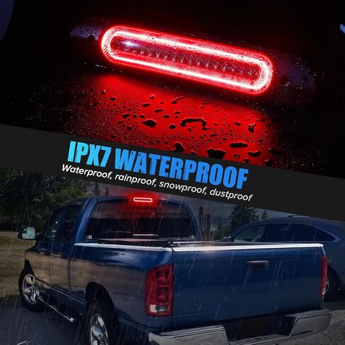Smoke Lens LED 3rd Brake Light Compatible with 2002-2008 Ram1500 2003-2009 Ram2500 3500 third brake cargo lights 3rd Brake Lamp with Sealed foam gasket can be switched to F1-style Red Flash in Kuwait