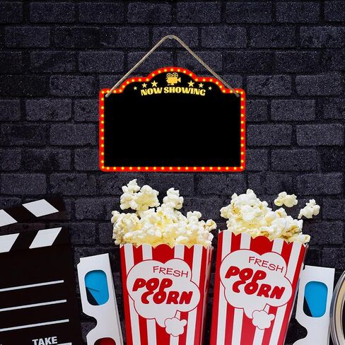 Movie Night Supplies Decorations Chalkboard Kit, Movie Theme Decor for Party, Room, Home Theater, Outdoor, Halloween Christmas, Now Showing Sign, Movie Lover Gifts (with 8-Chalk Markers) in Saudi Arabia