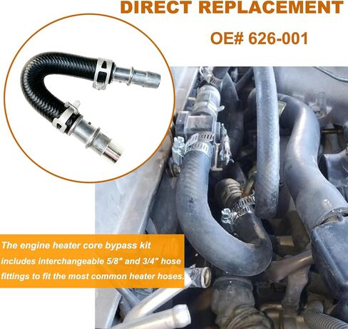 626-001 تم ترقية مجموعة مسيرات محرك الألومنيوم المطورة مع خرطوم 5/8 "و 3/4" متوافقة مع خراطيم السخان الأكثر شيوعًا in Kuwait