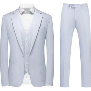 بدلة الكتان Kudoro للرجال Slim Fit 3 قطع شاطئ Summer Beach Tuxedo Suit Suit Stud Set Set in Kuwait