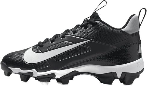 Nike Alpha Menace 4 Shark Big Kids' Football Cleats (Wide) (FQ4016-001, Black/Light Smoke Grey/Metallic Silver/White) Size 3.5 in Saudi Arabia