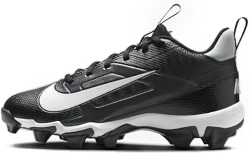 Nike Alpha Menace 4 Shark Big Kids' Football Cleats (Wide) (FQ4016-001, Black/Light Smoke Grey/Metallic Silver/White) Size 3 in Saudi Arabia