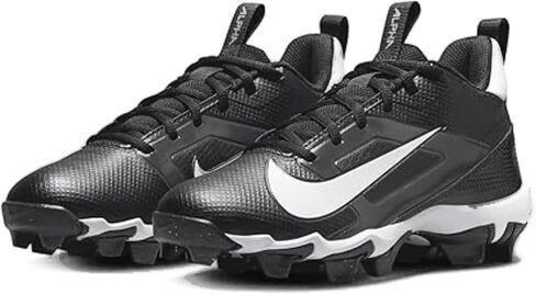 Nike Alpha Menace 4 Shark Big Kids' Football Cleats (Wide) (FQ4016-001, Black/Light Smoke Grey/Metallic Silver/White) Size 3 in Saudi Arabia
