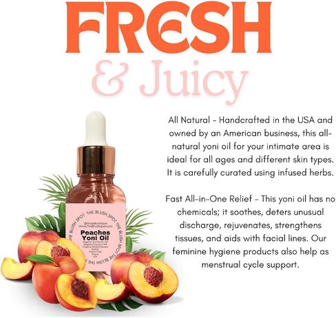 Peach Yoni Oil - Edible Yoni Oil - Scented Yoni Oil - 1oz Feminine Oil in Saudi Arabia