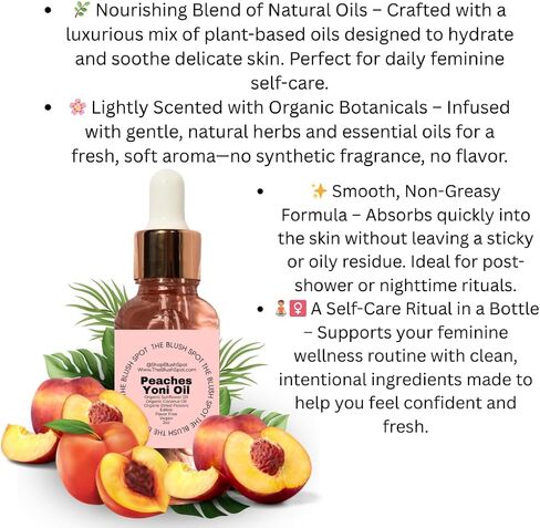 Peach Yoni Oil - Edible Yoni Oil - Scented Yoni Oil - 1oz Feminine Oil in Saudi Arabia