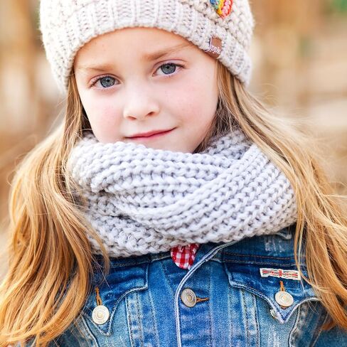 Kids Chunky Knitted Infinity Scarf/Neck-Warmer (Girls 4-14 year old) in Saudi Arabia