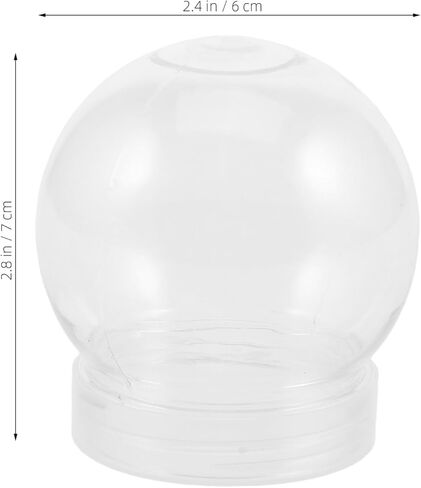 15pcs DIY Snow Globe ، كرة بلاستيكية شفافة فارغة مع قبعة المسمار لزخارف عيد الميلاد الحرف DIY ، 2.75 × 2.36 بوصة in Saudi Arabia