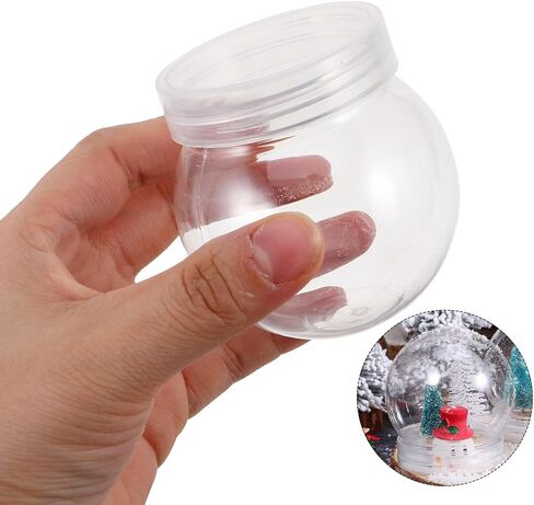 15pcs DIY Snow Globe ، كرة بلاستيكية شفافة فارغة مع قبعة المسمار لزخارف عيد الميلاد الحرف DIY ، 2.75 × 2.36 بوصة in Saudi Arabia