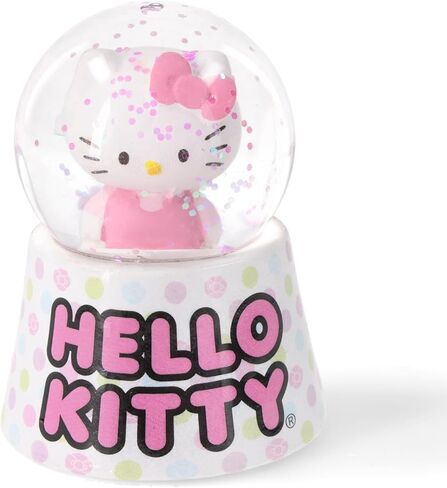 Sanrio Hello Kitty Polka Dots Mini Light-Up Snow Globe مع عرض بريق دوار | 3 بوصات طولها in Kuwait