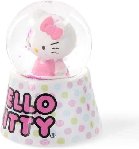 Sanrio Hello Kitty Polka Dots Mini Light-Up Snow Globe مع عرض بريق دوار | 3 بوصات طولها in Kuwait