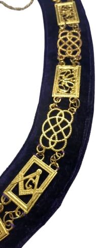 Masonic Regalia Grand Lodge Chain Collar Golden Chain with Purple Backing in Saudi Arabia