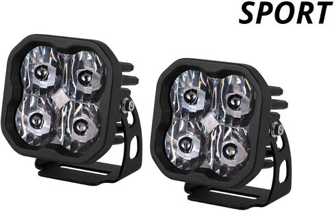 Diode Dynamics SS3 SAE/DOT White Sport LED (زوج) ، الفيضان مع الإضاءة الخلفية العنبر in Kuwait