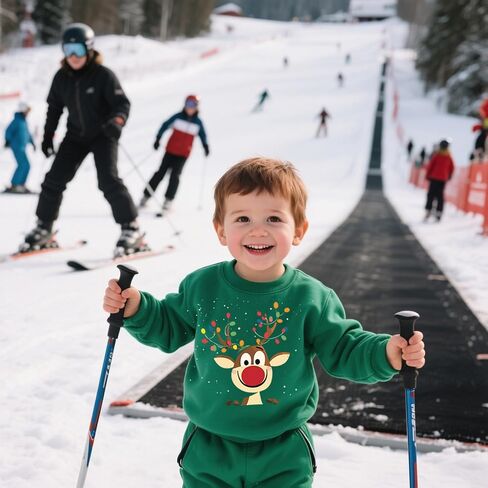Toddler Boys Girls Christmas Sweatshirt Kids Ugly Xmas T-Shirt Excavator Deer Graphic Long Sleeve Outfit 2-7 Years in Saudi Arabia