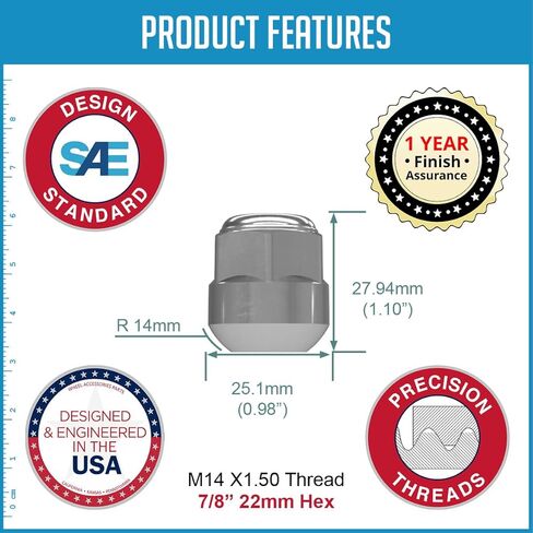 Wheel Accessories Parts Set of 20 12x1.5 OEM Ball Seat Lug Nuts fit Honda, Acura, Isuzu 90381-SV7-A01, 90381-SV1-981, 90381-SR3-981 611-138 Wheel Lug Nut in Kuwait