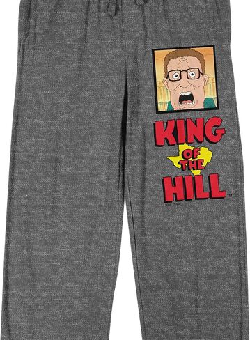 King of The Hill Hank Hill & Logo Men's Gray Heather Sleep Pajama Pants in Saudi Arabia
