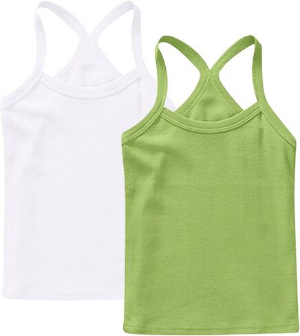 2 Pack Girls Dance Tank Tops Racerback Camisole Spaghetti Strap Camis Sleeveless Undershirts Ballet Gymnastics Wear in Saudi Arabia