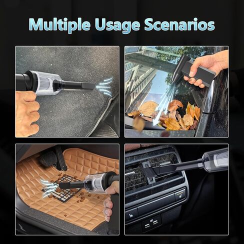 Mini Car Vacuum Cleaner, 2-in-1 210,000RPM Cordless Vacuum Cleaner & Air Duster, 4-Gear Adjustable Handheld Vacuum for Car, Home, Office, PC, Keyboard, Outdoors in Saudi Arabia
