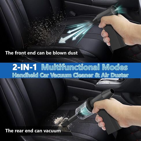 Mini Car Vacuum Cleaner, 2-in-1 210,000RPM Cordless Vacuum Cleaner & Air Duster, 4-Gear Adjustable Handheld Vacuum for Car, Home, Office, PC, Keyboard, Outdoors in Saudi Arabia