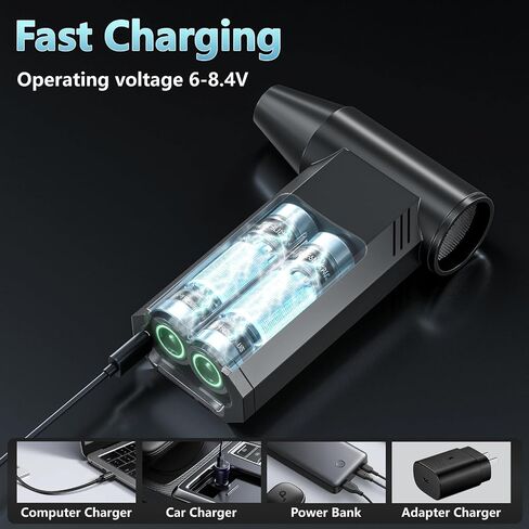 Mini Car Vacuum Cleaner, 2-in-1 210,000RPM Cordless Vacuum Cleaner & Air Duster, 4-Gear Adjustable Handheld Vacuum for Car, Home, Office, PC, Keyboard, Outdoors in Saudi Arabia