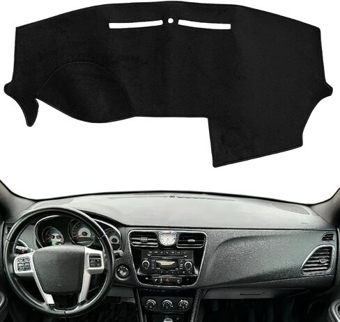 Dash Cover Mat Custom Fit for Chrysler 200 2015 2016 2017, Dashboard Cover Pad Cap Carpet Protector F231 (Black) in Saudi Arabia
