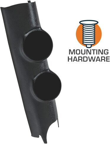 GlowShift Black Dual Plugy Gauge Pod متوافق مع Jeep Wrangler JK 2011-2018-ABS Plastic-Mounts (2) 2-1/16 " in Saudi Arabia