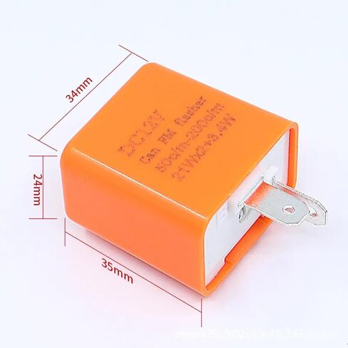Universal 2-Pin LED Flasher Relay, Orange and Black, 12V Adjustable Frequency Turn Signal Indicator for Motorcycle, Plug-and-Play Installation (Orange) in Saudi Arabia