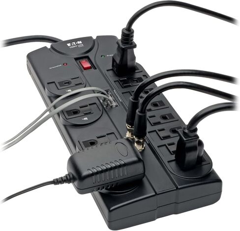 Eaton Tripp Lite TLP1208SAT Flat Plug Surge Protector 12 Outlets Home TV in Saudi Arabia