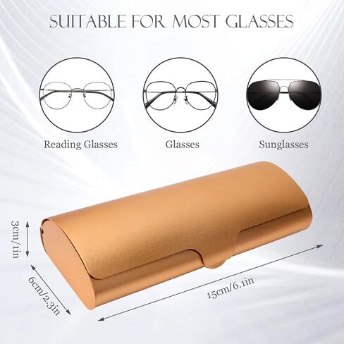 Hifot Aluminium Glasses Case, Slim Reading Glasses Case, Portable Travel Metal Eyeglass Spectacles Protection Hard Shell Case in Kuwait