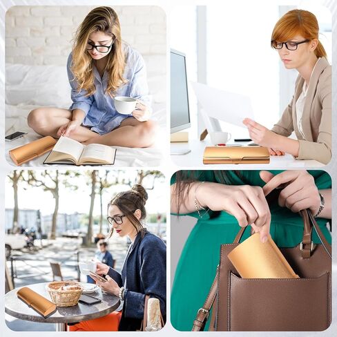 Hifot Aluminium Glasses Case, Slim Reading Glasses Case, Portable Travel Metal Eyeglass Spectacles Protection Hard Shell Case in Kuwait