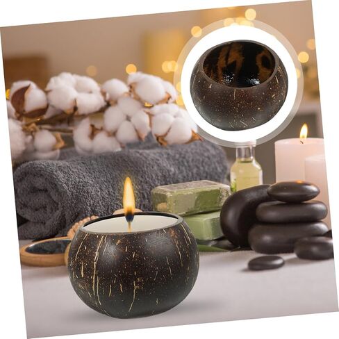 Coconut Shell Candle Wax Cup Natural Soy Wax Container for DIY Projects in Saudi Arabia